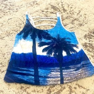 Full tilt tank top with crochet open back. Size Medium.